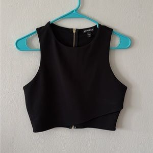 Express Black Cropped Tank